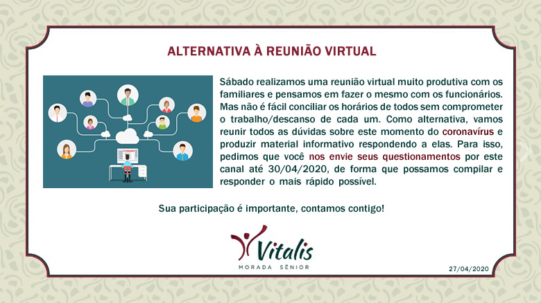 Informe 020 - atividade virtual com funcionários